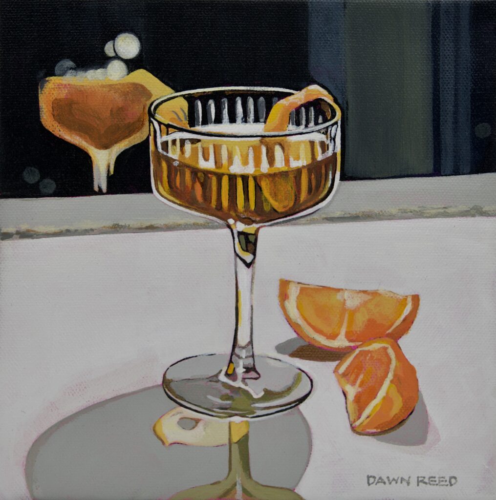 "Time to sloe down" Acrylic on gallery wrapped canvas 8 x 8" (20 x 20cm) SOLD